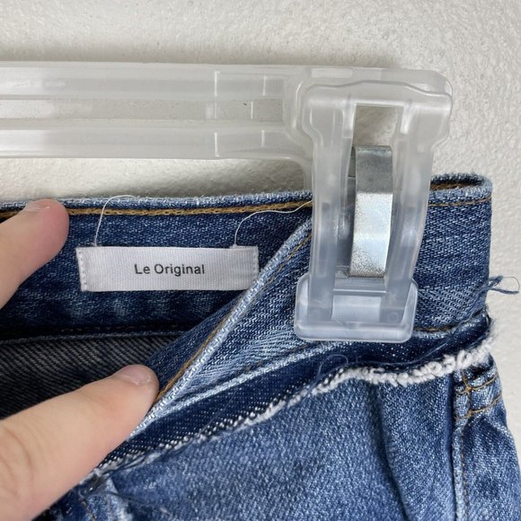 FRAME Le Original Wetherly Mix Distressed Denim Rigid Straight Leg Jeans Size 27 - Picture 8 of 11